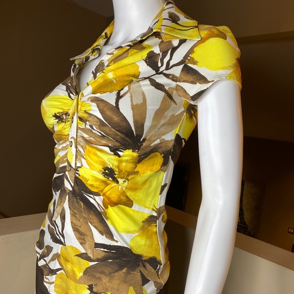 Cache Yellow Floral Print Top - Picture 10 of 13